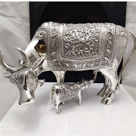 Buy quality 925 Pure Silver Cow & Calf In Antique Carvings PO-174-62 in ...