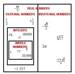 Image result for Classification of Real Numbers