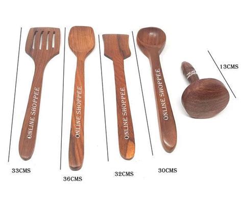 Buy Sheesham Wood Kitchen Essentials Spoon Set with Masher Online ...