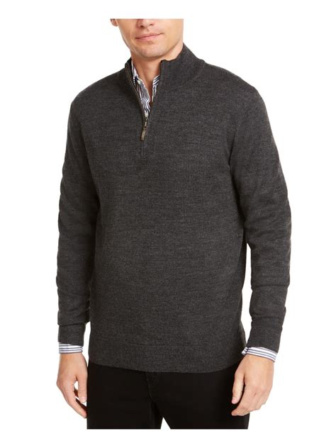 Club Room Mens Merino Wool Ribbed Trim 1/4 Zip Pullover - Walmart.com