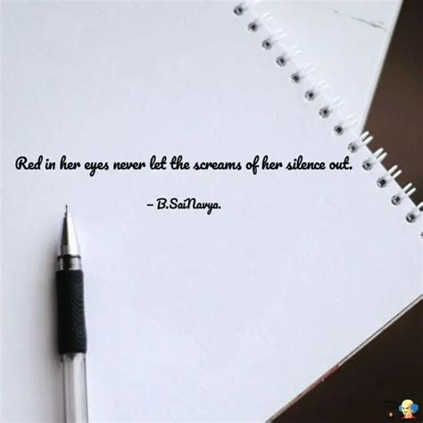 Red in her eyes never let... | Quotes & Writings by sai navya | YourQuote