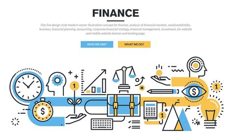 Flat line design style modern vector illustration concept for finance ...