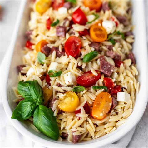 Italian Orzo Pasta Salad - Delicious Little Bites