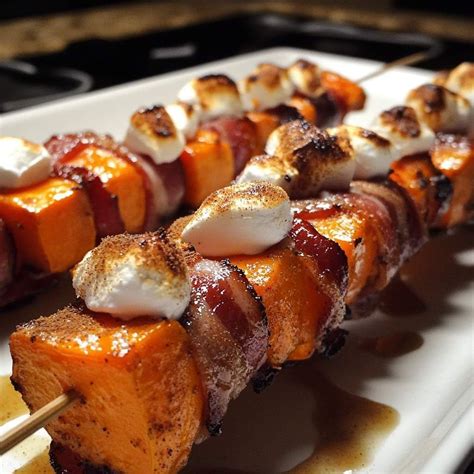 Candied Sweet Potato and Bacon Skewers | Sweet potato bacon ...