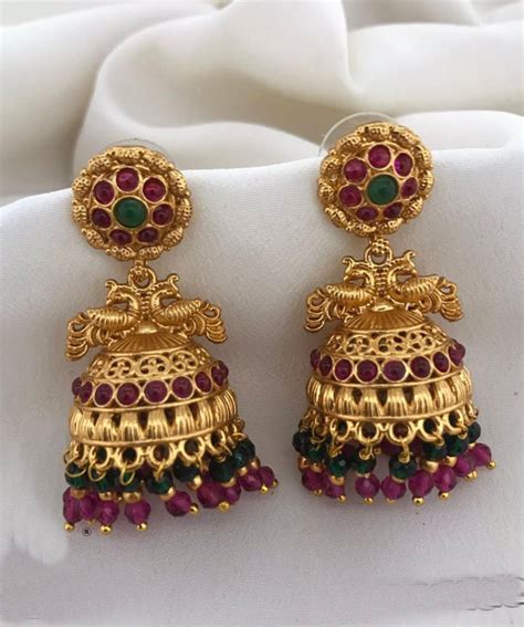 Gold plated Classic AD Jhumka Earrings – Griiham