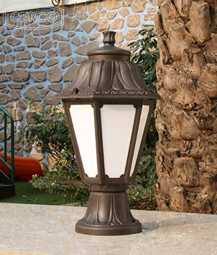 CERCO Victoria Small (Brown + Frosted) Outdoor Gate/Pole Light IP55 ...