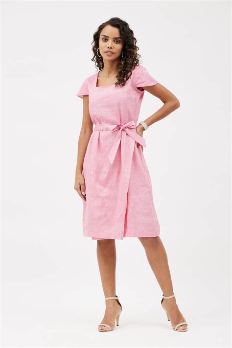 Classic Linen Dress - Pink – gotitli