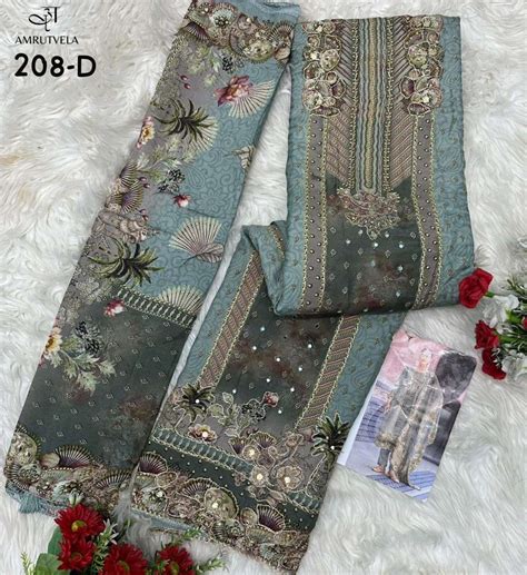 AMRUTVELA AT 208 VISCOSE DIGITAL PRINT WITH HAND WORK DESIGNER SUITS AT ...