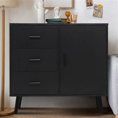 Iwell Storage Cabinet, Bathroom Floor Cabinet with Door & 3 Drawers ...