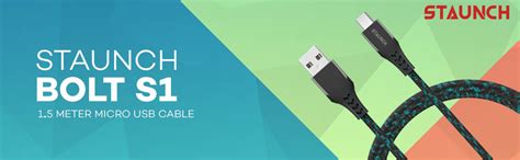Staunch Bolt S1 Rugged Polyester Braided Unbreakable Micro Usb Fast ...
