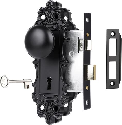 ToPToToo Mortise Lock Set for Interior Door, Matte Black Door Knob with ...