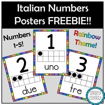 Image result for Printable Italian Numbers