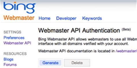 Image result for Bing Webmaster Tools API
