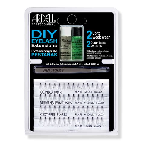 DIY Eyelash Extensions Kit with Tweezers, Adhesive and Remover - Ardell ...