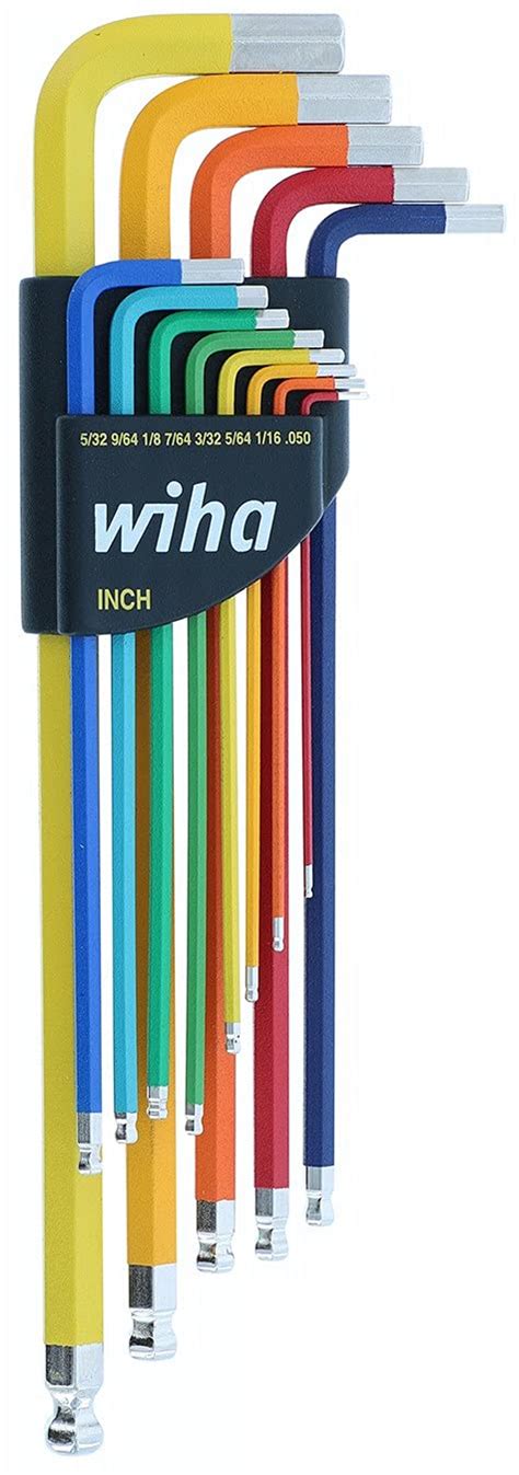 Wiha 66981 | 13 Piece Ball End Color Coded Hex L-Key Set - Inch ...