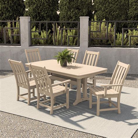 POLYWOOD Vineyard 7-Piece Dining Set - Sand : BBQGuys