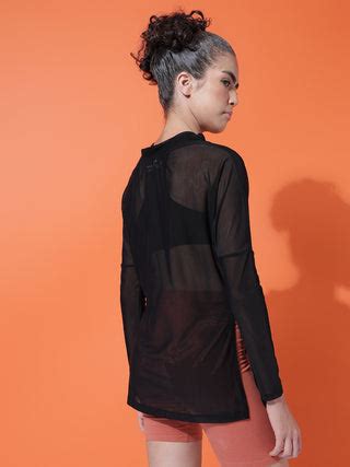 Buy MKH Black Mesh Fashion Workout Top – Black Online in India | MKH Active