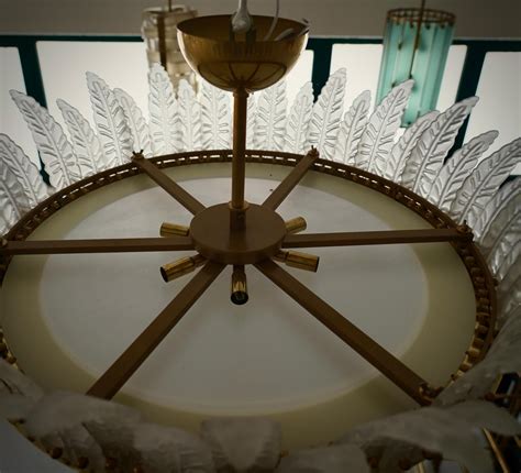 Murano Art Glass and Brass Ice White Color Chandelier and Pendant, 2000 ...