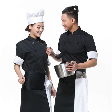 时尚挂脖黑白条男女通用棉涤咖啡餐厅饭店酒吧厨师服务员围裙套装-阿里巴巴