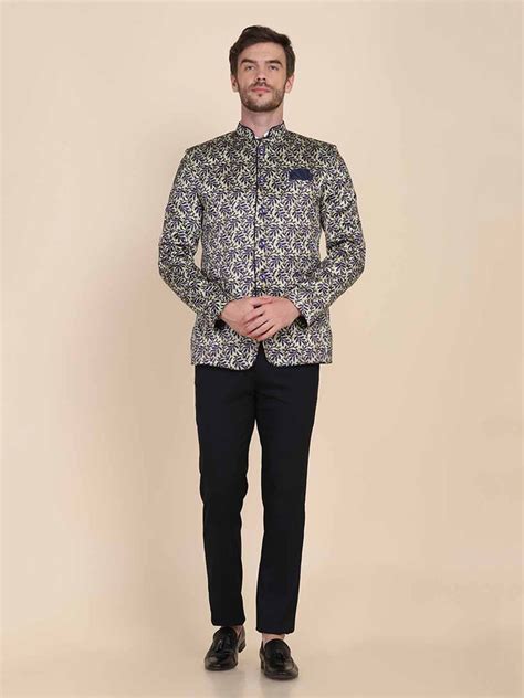 Men Printed Bandgala Blazers – Tahvo India