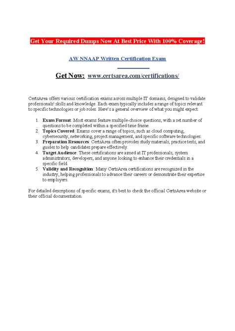 AW Nnaap Written Certification Exam - Get Your Required Dumps Now At ...