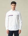 Buy Men Horizontal Stripe Cotton Shirt White|U.S. Polo Assn. India