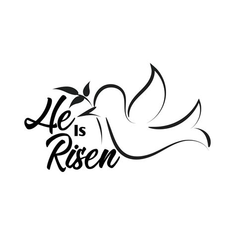 Hand drawn He is Risen indeed calligraphy lettering vector Easter text ...