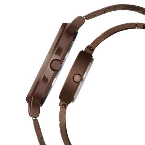 Timex Classics Pairs Rose Gold Dial Round Case Day Date/3 Hands Functi