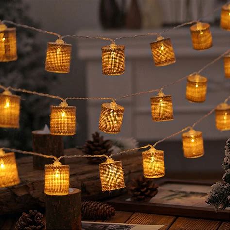 LED String Lights Lights Clearance Linen Cylindrical Nordic Design ...
