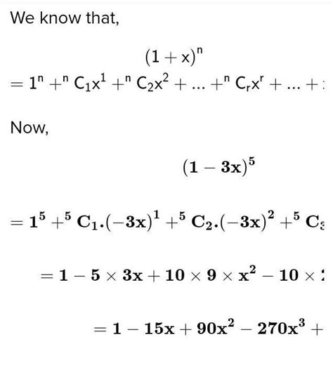 expand using binomial expansion (1-3x)⁵ - Brainly.in