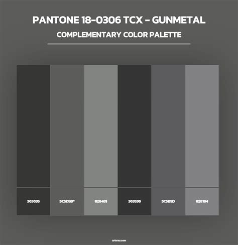 PANTONE 18-0306 TCX - Gunmetal color palettes - colorxs.com