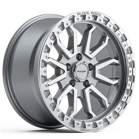 BLACK ROCK COBRA SILVER MACHINED 17X9 5X150 WHEEL & TYRE PACKAGE - CNC ...