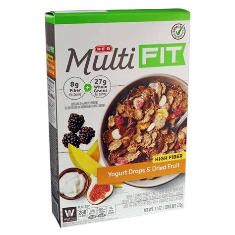 H-E-B MultiFIT High Fiber Yogurt Drops & Dried Fruit Cereal - Shop ...