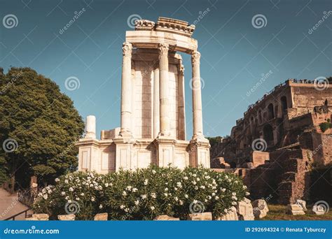 View of the Remains of the Temple of Vesta in the Roman Forum, Rome ...