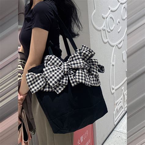 Three-dimensional Plaid Big Bow Bag – Viexta
