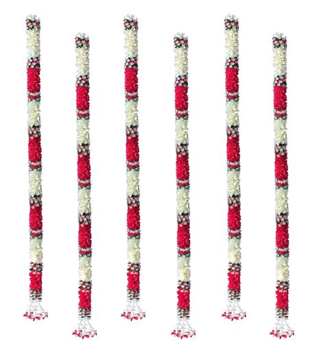 Buy Artificial White Gajra Jasmine & Colourful Flower Strings for ...