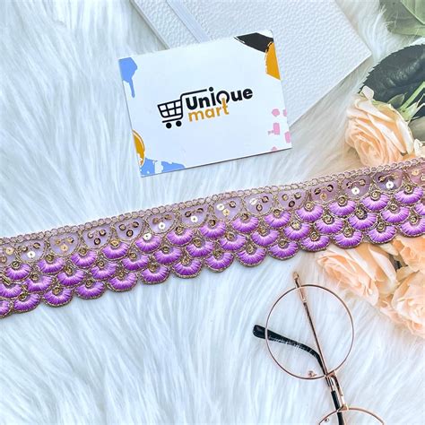 Purple Lace, Cutwork Lace Design, Purple Lace Border for Saree, Blouse ...