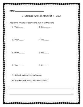 2 Syllable Words ending in /ic/ by Teaching with the Joyals | TPT