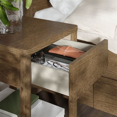 TONSTAD bedroom furniture, set of 3, incl bed storage/brown stained oak ...