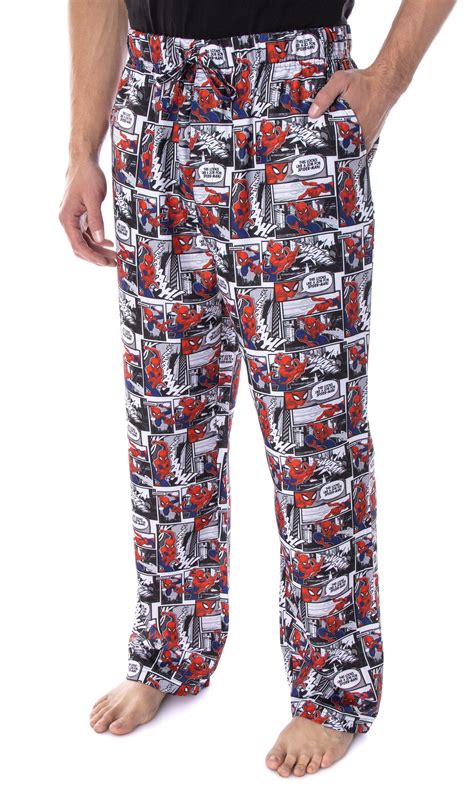 Buy Marvel Mens Spiderman Comic Book Print Sleep Lounge Pajama Pants ...