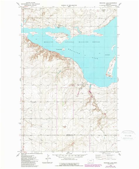 Classic USGS Medicine Lake Montana 7.5'x7.5' Topo Map – MyTopo Map Store