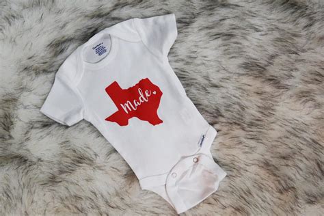 Buy State Made Onesie, Any State, Custom Onesie, TX Made Onesie, Texas ...