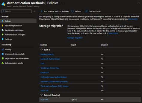 Image result for Entra ID External Authentication Methods