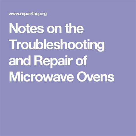 Image result for Microwave Troubleshooting Guide