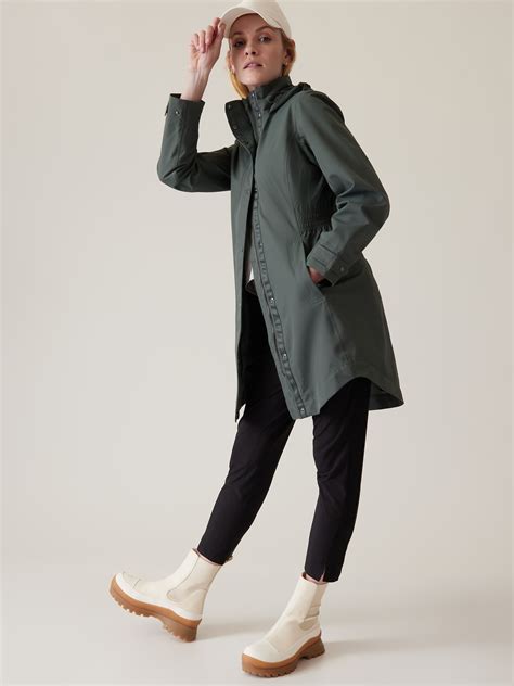 RainOut Sutro Long Trench | Athleta | Rain jacket women, Long trench ...