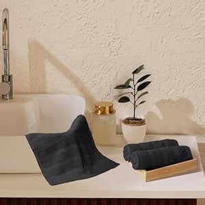 MYTRIDENT Quick Dry Towel, 400 GSM, 100% Cotton Towel, 3 Pc Wash, Black ...