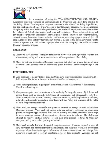 Computer Use Policy Template 的图像结果