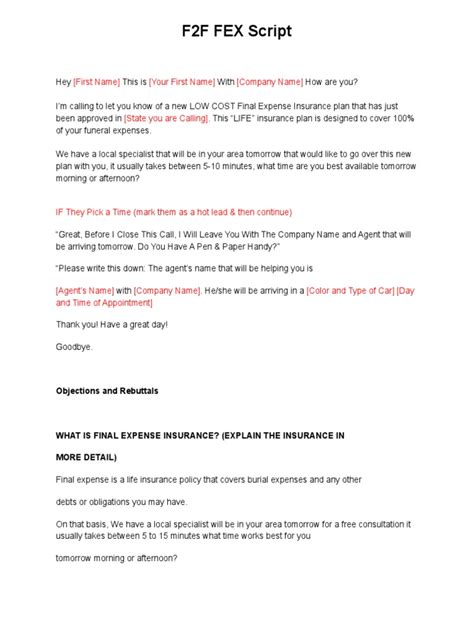 Image result for Final Expense Insurance Sales Script