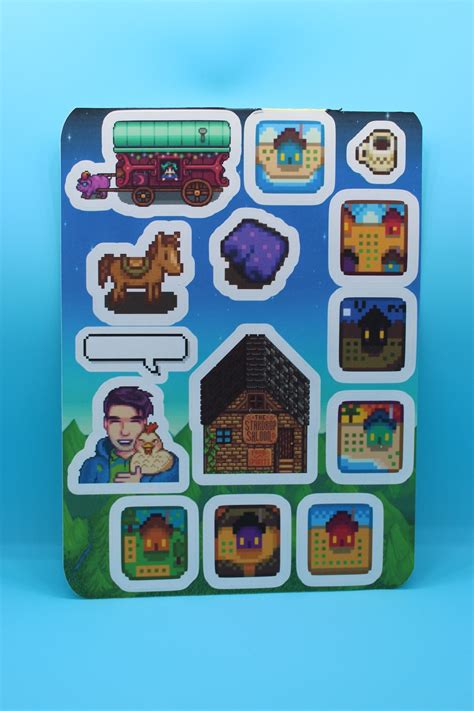 Stardew Valley Characters and Items Sticker Sheet, Video Game Decal ...