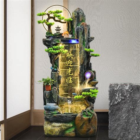 流水摆件景观鱼缸客厅小型喷泉瀑布办公室创意家居桌面装饰品送礼-阿里巴巴